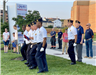 Photo of an American Legion color guard participating in a July 4 flag-raising ceremony in Bel Air