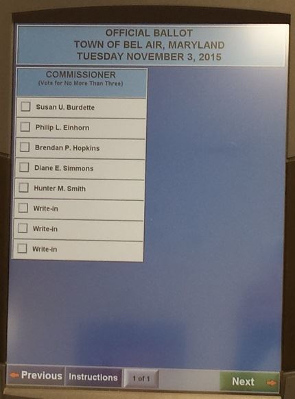 2015 Election Ballot Screen Image