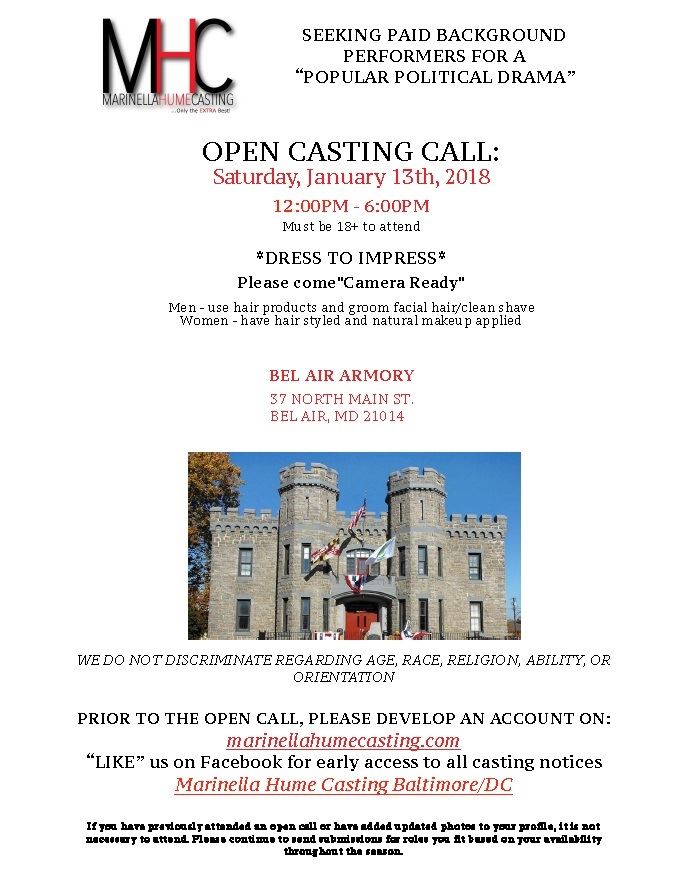 Casting Call HOC 20180113 at Armory