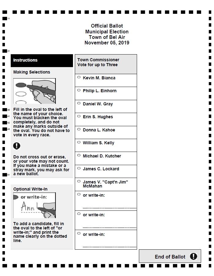 Bel Air 2019 Ballot