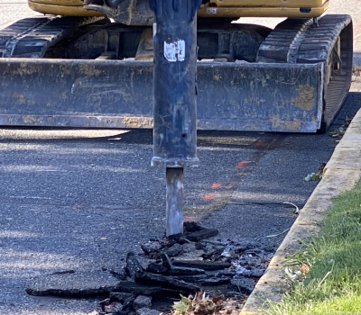 Sized photo of demolition work on Thomas Street in Bel Air, Maryland